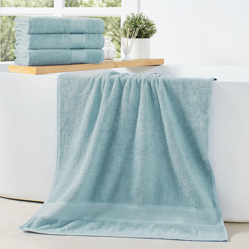 Cotton Midweight Bath Towel, Nile Blue