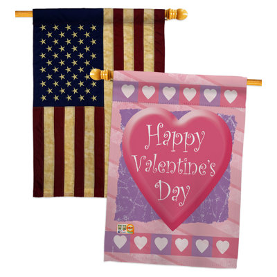 Valentine Heart 2-Sided Polyester 40 x 28 in. House Flag