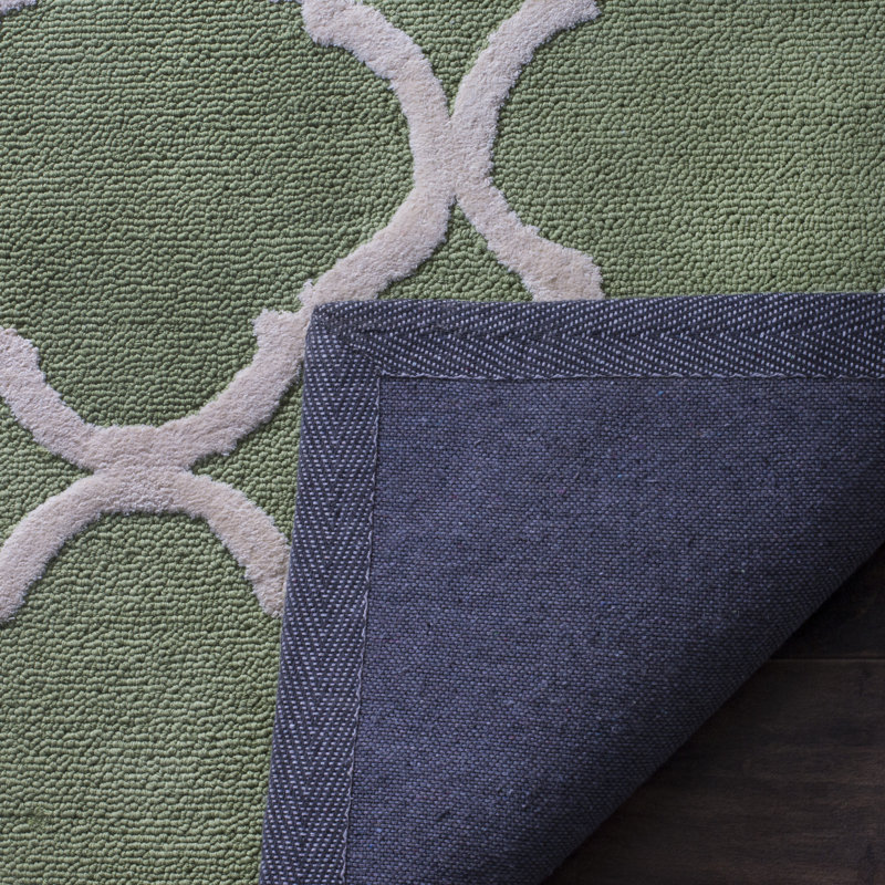 Fullerton Hand Hooked Cotton Pile Geometric Rug, Runner 2'3" x 12'