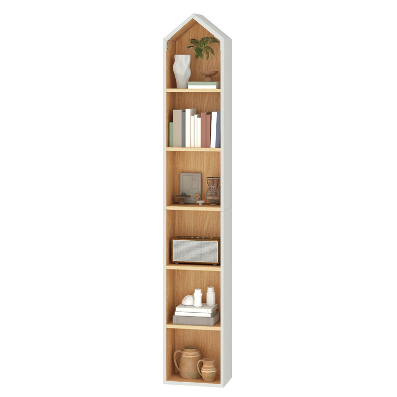 6 Tier Bookcase Oak 180 X 23.5 X 30 Cm, White