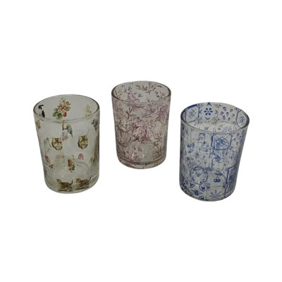3 Piece Glass Tabletop Votive Holder Set