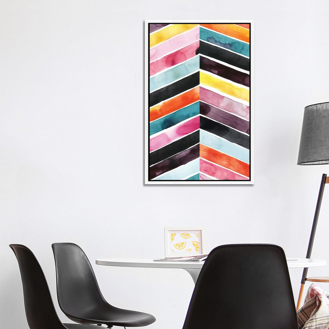 Leinwandbild Vivid Watercolor Chevron I von Grace Popp