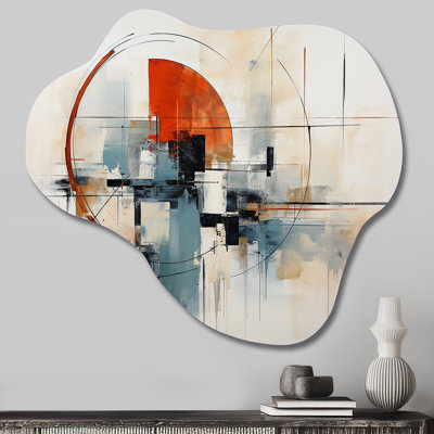 «Colorful Mid Century Abstract Elegance II», impression abstraite asymétrique sur métal Mid-Century