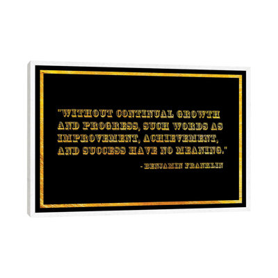 Ben Franklin Quote - Print on Canvas
