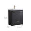 30'' Freestanding Ebony Wood Vintage Single Bathroom Vanity With Ceramic Top