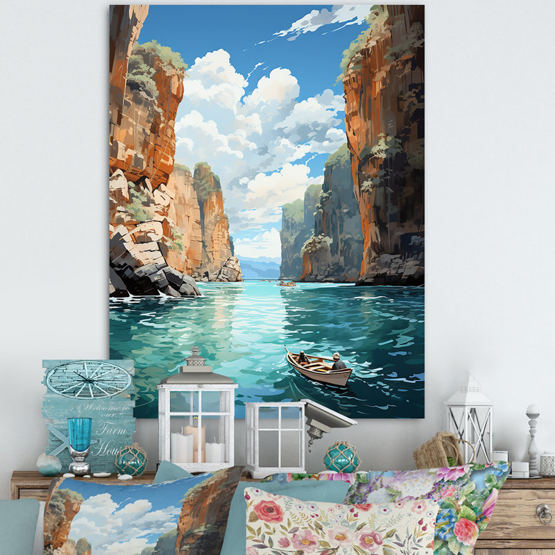 Falaises de Krabi, Lanese, Thaïlande, sur toile, H 44 po x l 34 po x P 1,5 po, Toile tendue