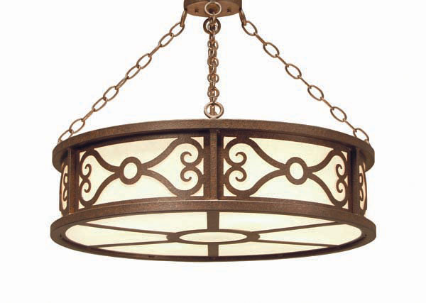 Donya 4 - Light Semi Flush Mount, Antique Rust, New Mica