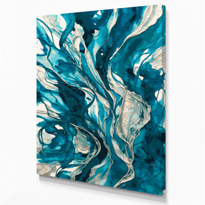 Aquarelle abstraite 78, art mural sur toile verte