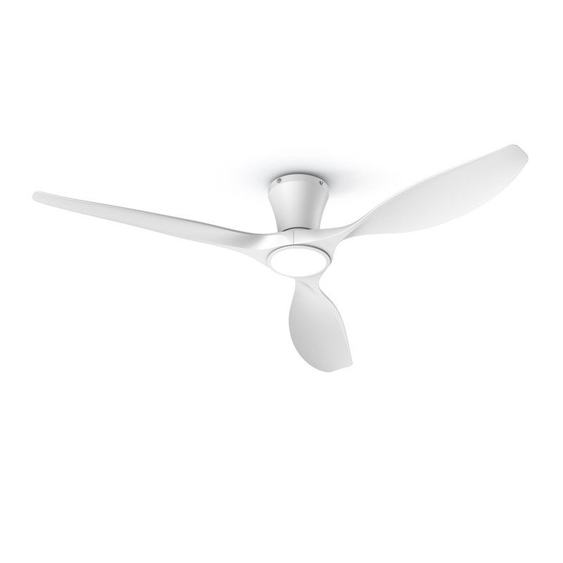 Ventilateur de plafond encastré 52 po avec moteur à courant continu réversible blanc, Blanc