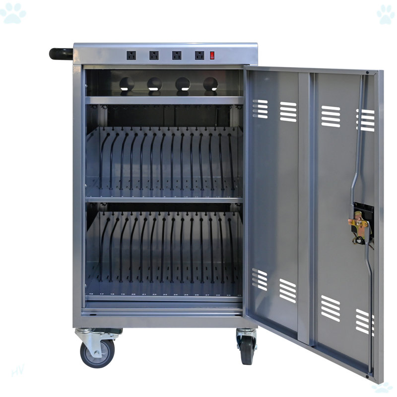 Tablet Laptop 32-Bit-Plastic Device Basket Device For Mobile Charging Trolley, Silver