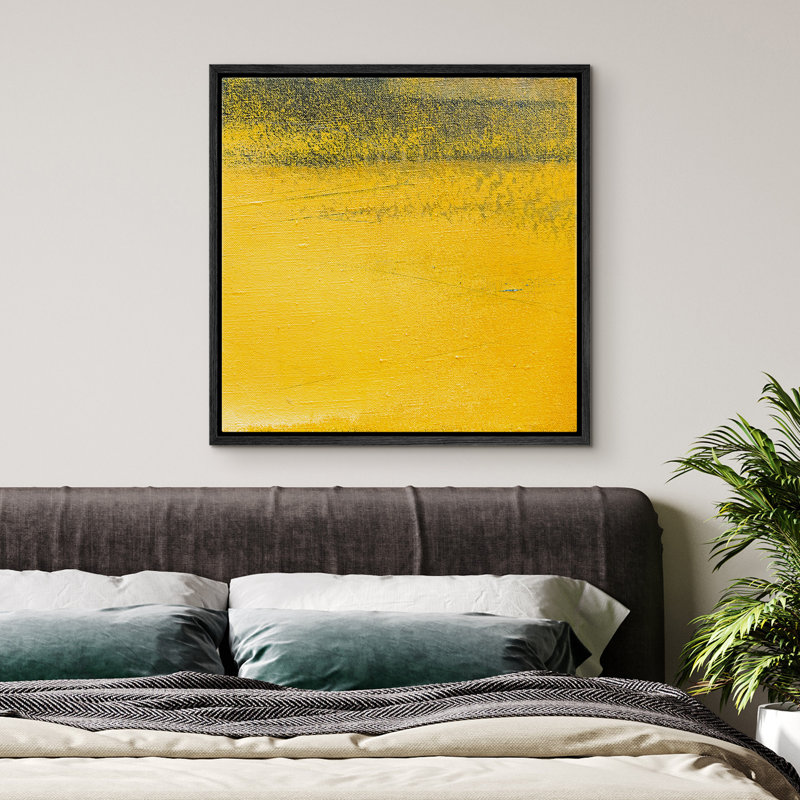 «Faded Yellow Textured Effect», impression sur toile, Noir, H 24 po x l 24 po x P 1,5 po