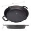 Poêle en fonte, batterie de cuisine noire pré-assaisonnée avec deux poignées - pour la maison / le camping / la saison d'avant-match, compatible avec la cuisinière / le four / l'induction, chauffage uniforme, pas de points chauds, fabrication en fer durable-120775578
