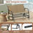 Patio Glider Bench For 2 Swing Gliding Loveseat With Curved Teak Armrests For Porch-1189977389
