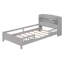 Lit plateforme simple en bois avec éclairage à DEL intégré, tête de lit avec rangement et garde-corps-1563234041