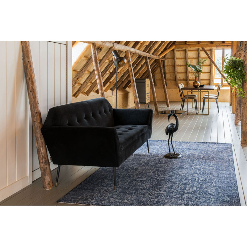 Kate Velvet Sofa, Black