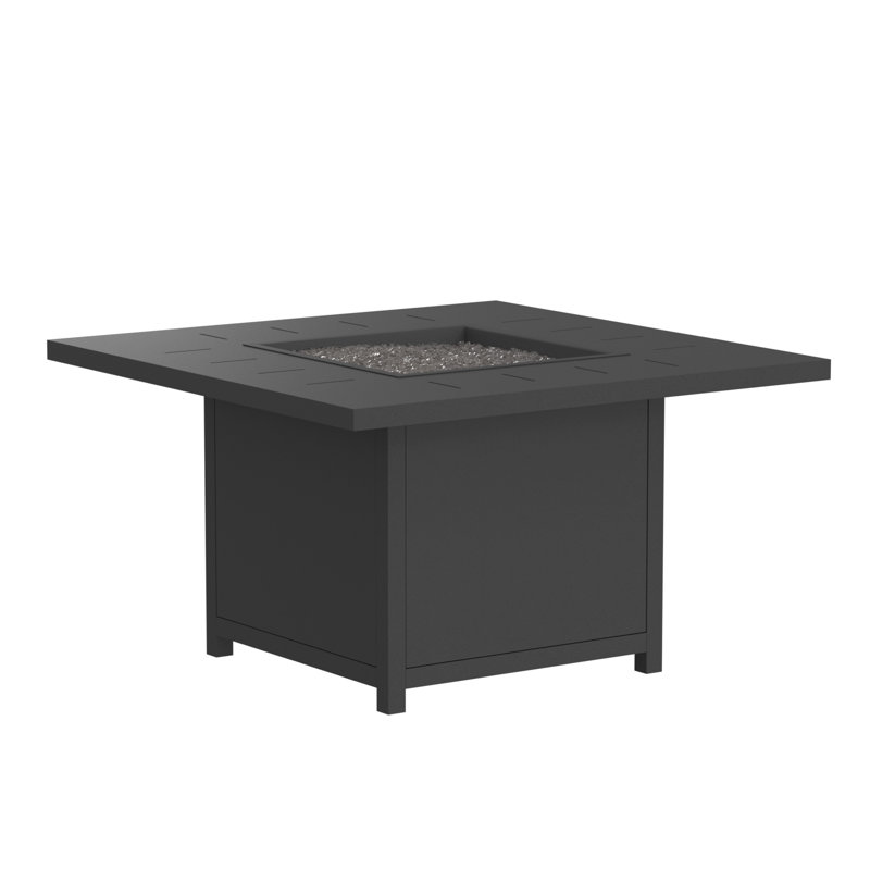 42" Sq.  Aluminum Chat Height Haven Fire Pit, 24" H x 42" W x 42" D, Graphite