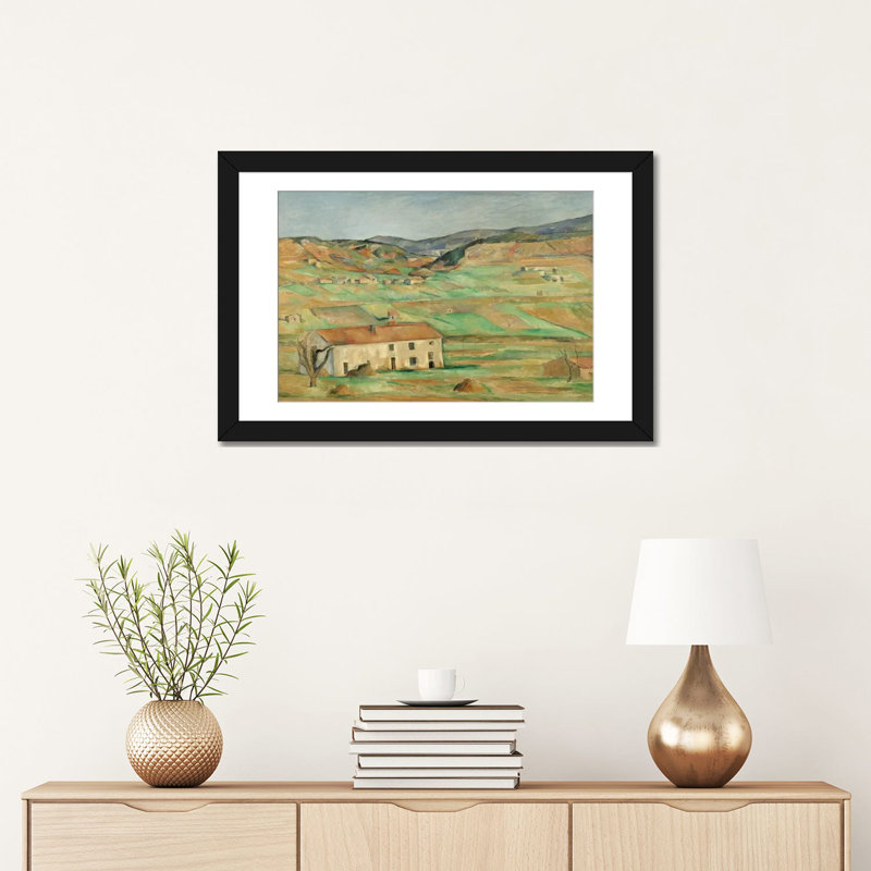 « environs de gardanne 1886-1890 » par paul cezanne, reproduction d’art sur toile, Papier d'art encadré noir, Blanc