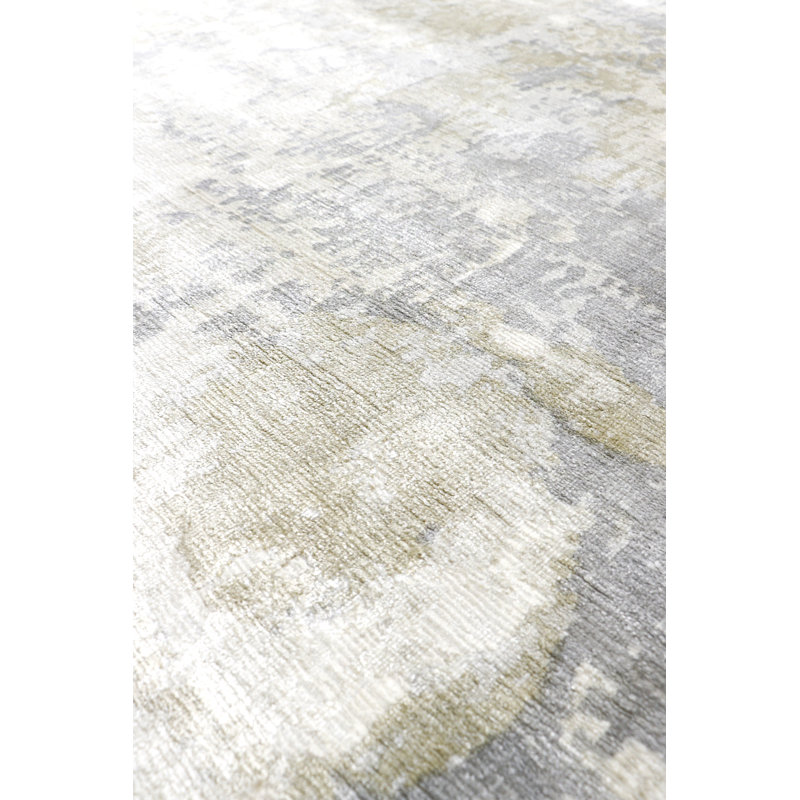 Beverly Abstract Area Rug in Silver / Brown, Rectangle 9' x 12'