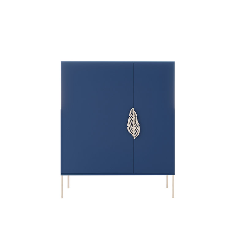 Phillipsburg 8 Pair Shoe Storage Cabinet, Navy Blue