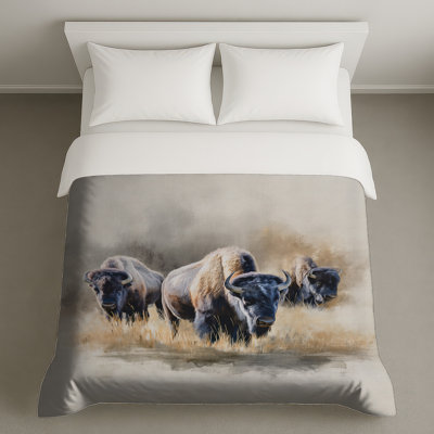 Bison In Grassland Duvet Covers