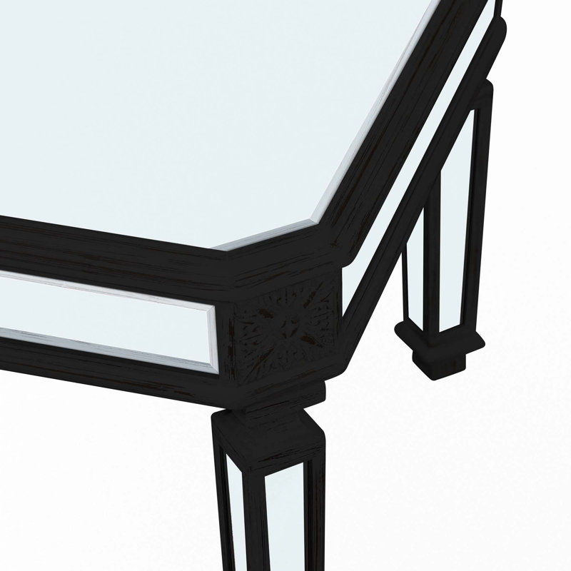 Table basse à miroir argenté