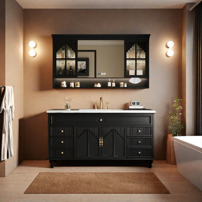 Armoire de salle de bain intelligente dans un style rétro français