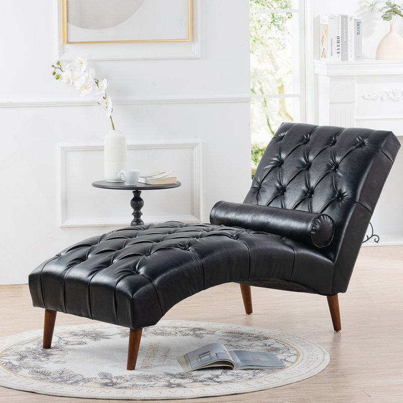 Chaise longue rembourrée, Noir