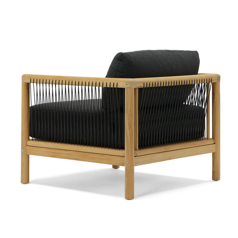 Reel Collection Outdoor Teak Lounge Chair, Sunbrella Heritage Char