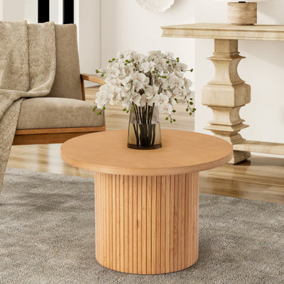 Ansel Natural Solid Wood Coffee Table Round