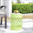 Outdoor Metal End Table - Large, Durable Powder-Coated Iron With Elegant Iron Cut Design For Modern Spaces.-1830818394