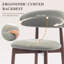  Solid Wood Upholstered Dining Chair - Ergonomic Curved Back, Comfort Fabric-1027972115