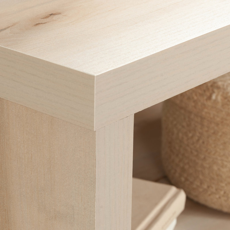 Table de chevet brune de style Mid-Century moderne, un tiroir, une tablette, un assemblage rapide pour la chambre à coucher, un motif de vagues, des glissières de tiroir lisses, une installation facile