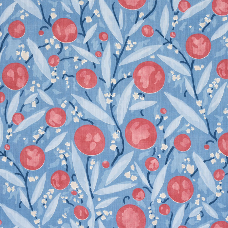 Tissu mirabelle, Baie / bleu