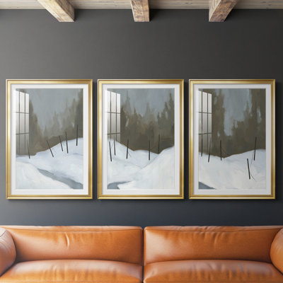 Deep Snow II - reproduction sur mesure encadrée de qualité supérieure - 3 pièces