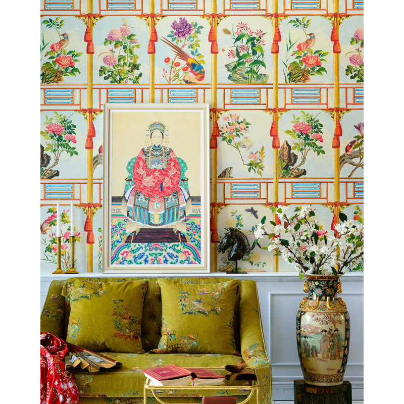 Chinese Garden Floral Wallpaper Roll