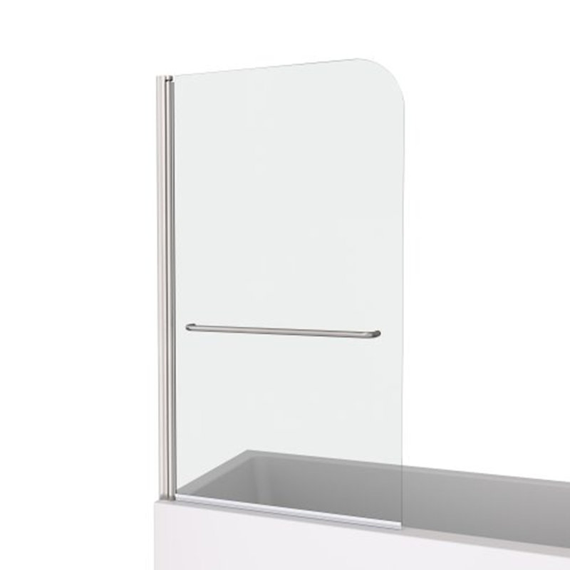 Bathtub Pivot Shower Screen with Tempered Glass, Chrome