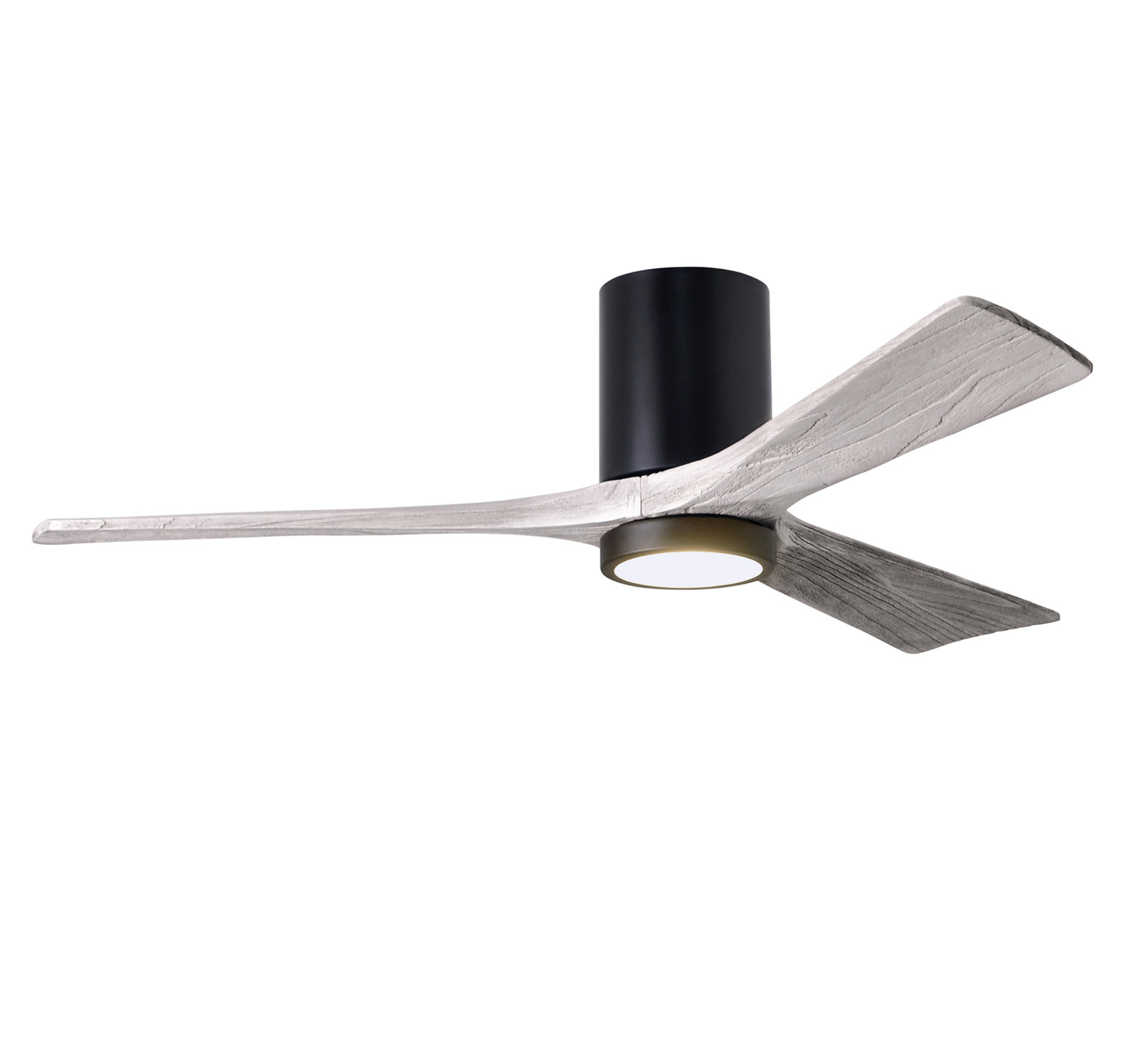 Olivier Ceiling Fan with LED Light Kit, Matte Black, Barn Wood Tone, 52"