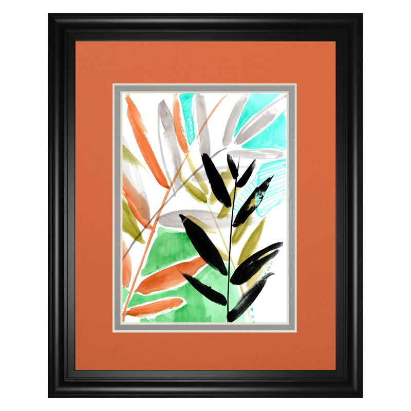 Art mural Vivid Fronds I - 34 po x 40 po - cadre noir