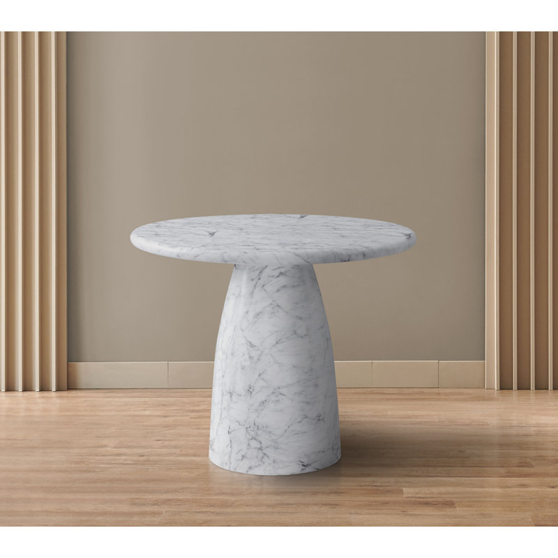 Table de salle à manger C béton, H 30 po x l 36 po x P 36 po, Blanc