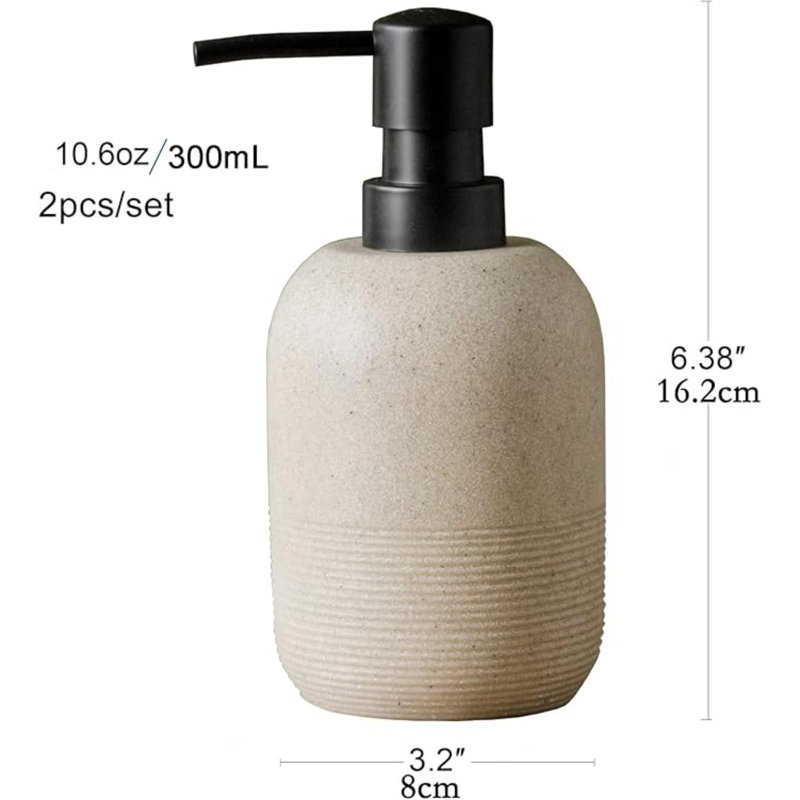 2Pcs/Set Hand Soap Dispenser Sets,Resin Liquid Soap Dispenser For Bathroom Countertop,Dish Wash Soap Dispenser For Kitchen-10.6Oz.