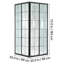 Cabine de douche, 89 cm P x 89 cm L x 183 cm H, porte de douche d'angle coulissante double avec cadre en verre trempé transparent de 6 mm, ensemble de salle de bain avec cadre noir mat et poignée en alliage d'aluminium