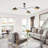 3-lamp Sand Black Adjustable Iron Ceiling Light