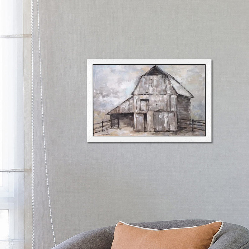 The Barn 1 Piece Painting on Canvas, 101.6 cm H x 66.04 cm W, White Floater Framed