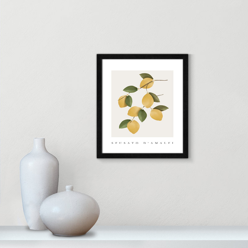 Amalfi Lemons - cadre photo, impression, Cadre noir, H 41,5 po x l 29,5 po x P 0,75 po