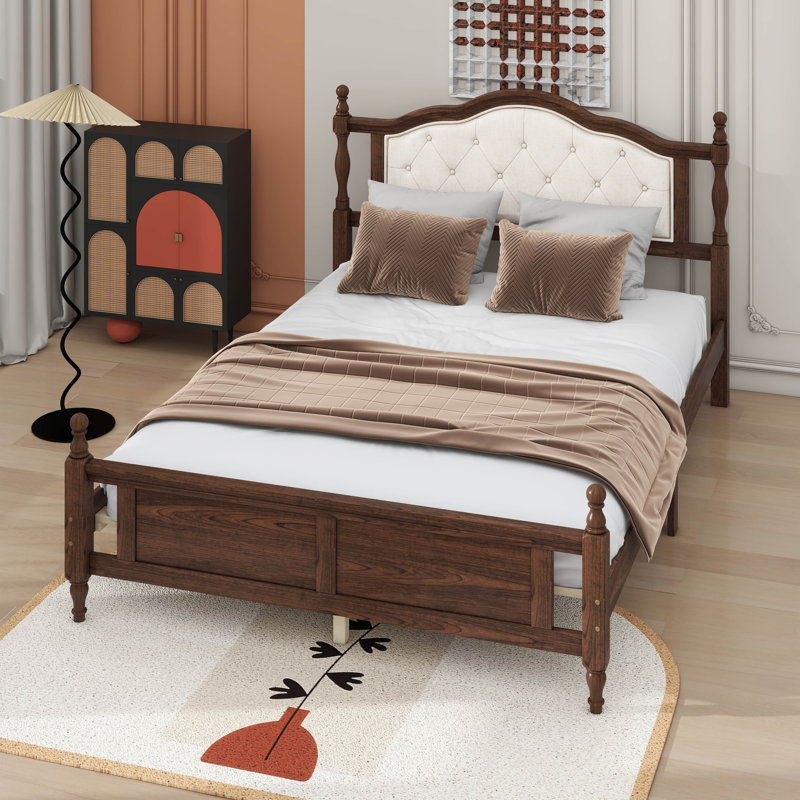 Base de lit en bois grand lit, lit plateforme transitionnel