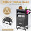 Chariot de salon noir avec roulettes et 2 tiroirs, 2 compartiments, 3 porte-outils en métal-118041670