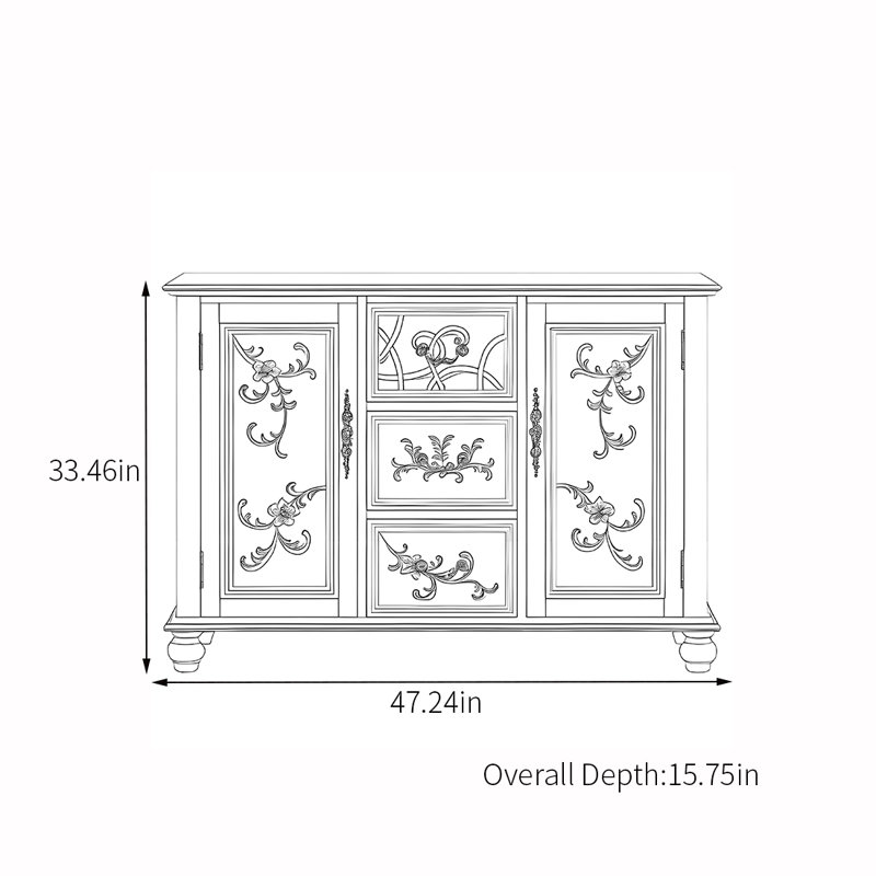 American style painted large capacity accent cabin