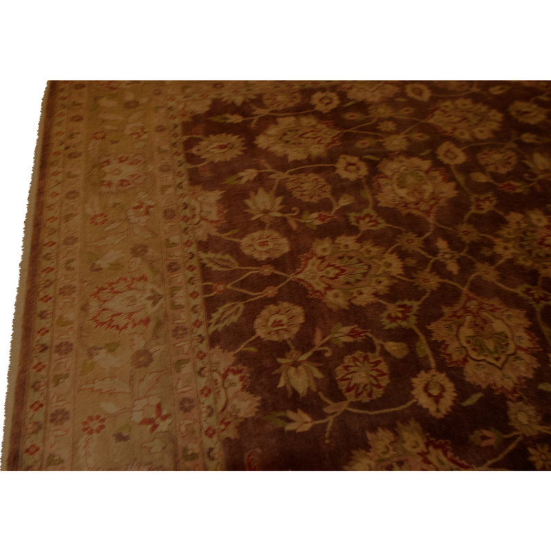 Hand Knotted Wool Area Rug in Plum