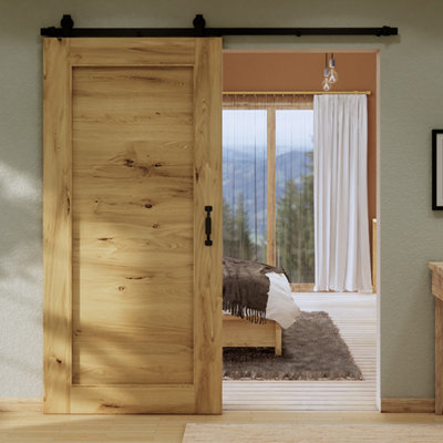 Morosco Oak Wood Sliding Barn Door Rustic