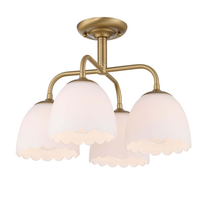 Plafonnier semi-encastré 4 lumières Dorinda